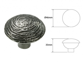 Finesse Tweed - Genuine Pewter Cabinet Knob (2 part)